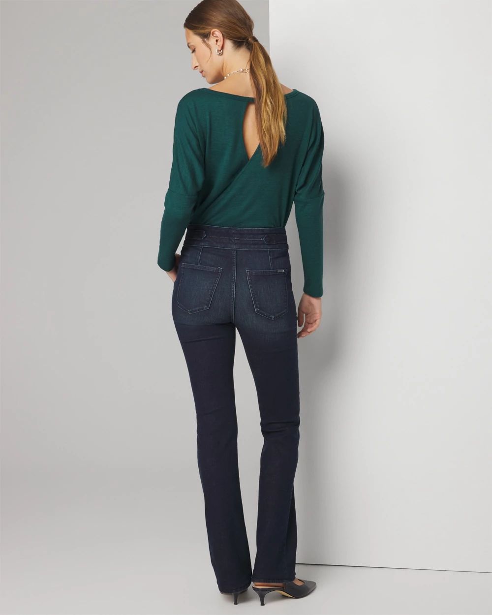 【I AM MARI】Eve Semi Bootcut Cotton Pants Petite Extra High-Rise Everyday Soft Mariner Bootcut Jeans